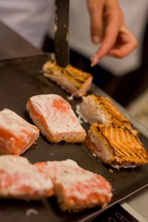Spiced yogurt pan-fried salmon