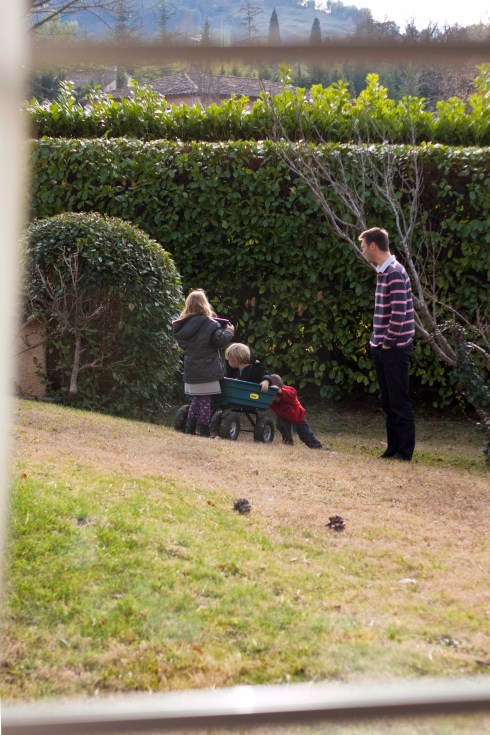 Kids playing in the garden