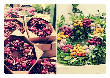 Christmas Wreathes at Marche des Enfants Rouge, Paris